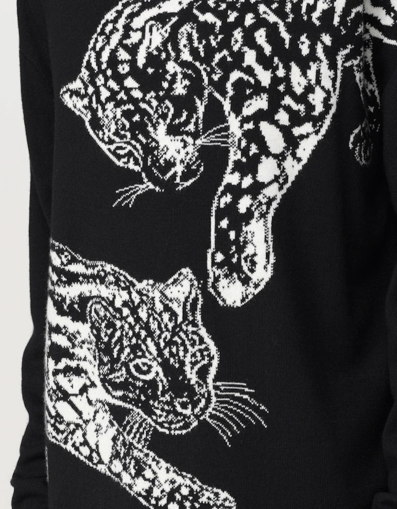 Jaguar Print Merino Wool Sweater