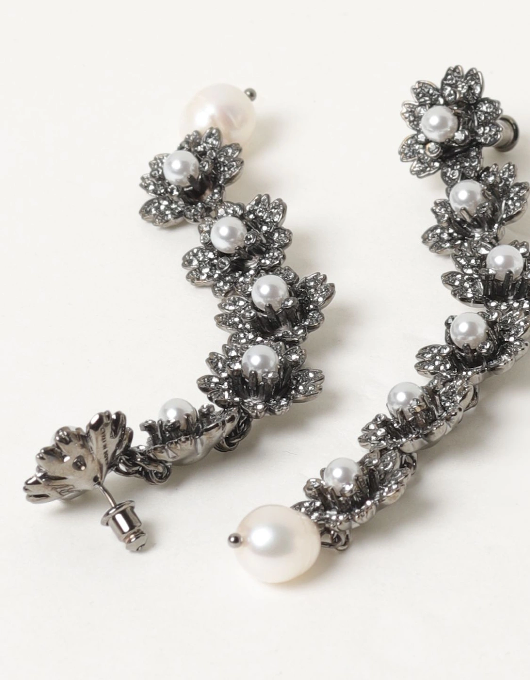 Floral Pearl Drop Earrings