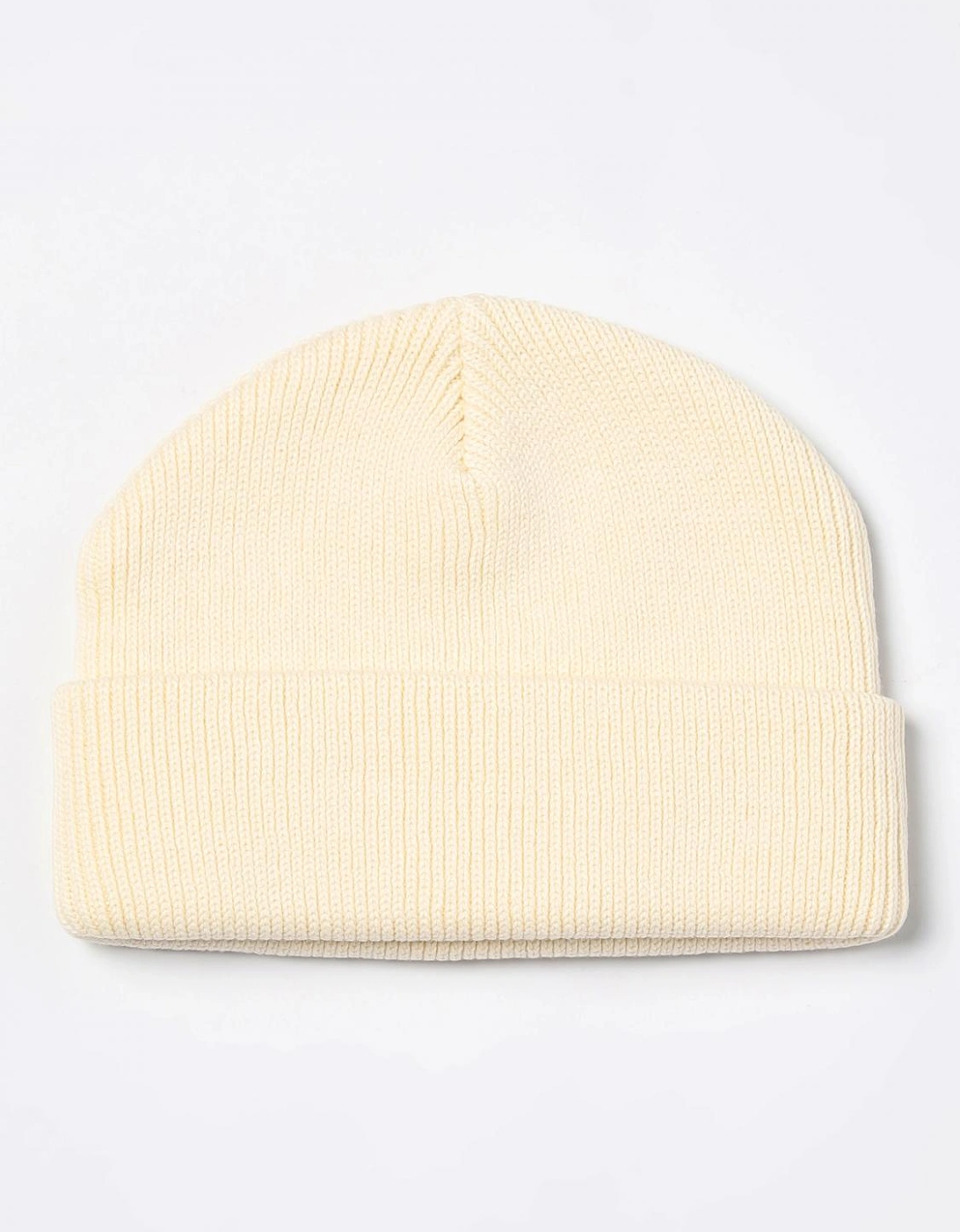 Rib Knit Beanie Square Logo Patch