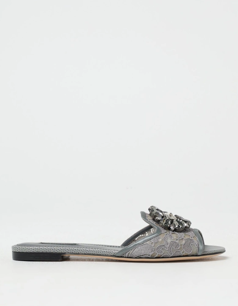 Lace Sandals Crystal Embellishment