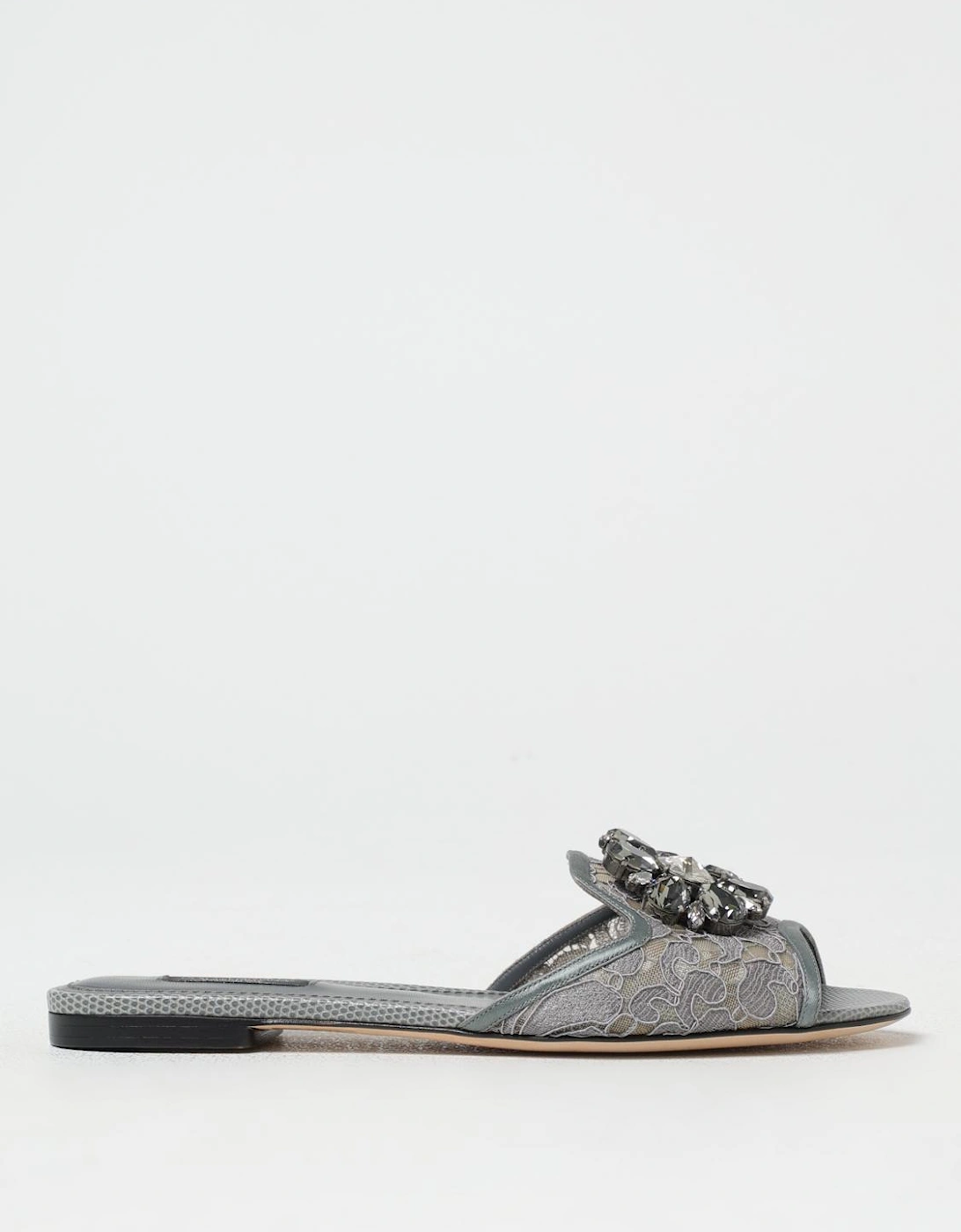 Lace Sandals Crystal Embellishment