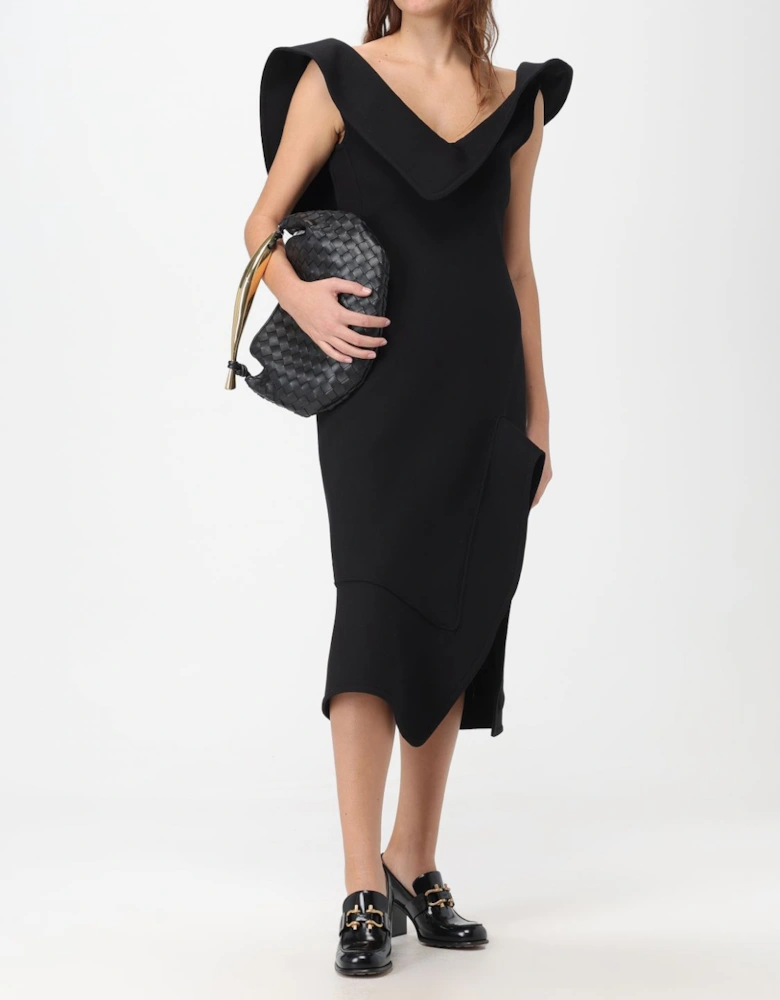 Neoprene Asymmetrical Hem Dress