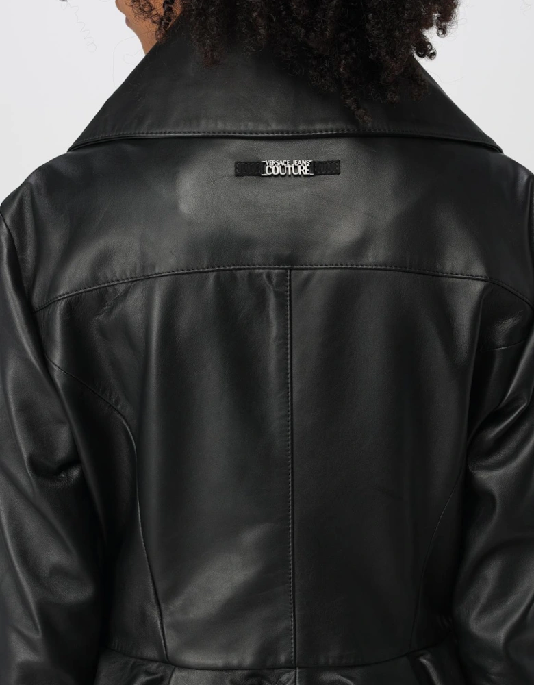 Peplum Leather Jacket LaceUp Detail