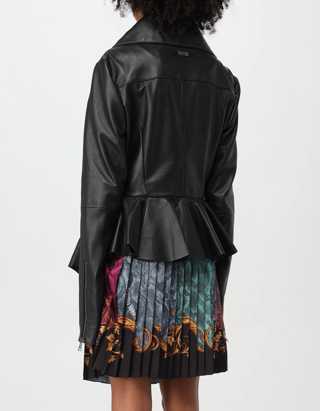 Peplum Leather Jacket LaceUp Detail
