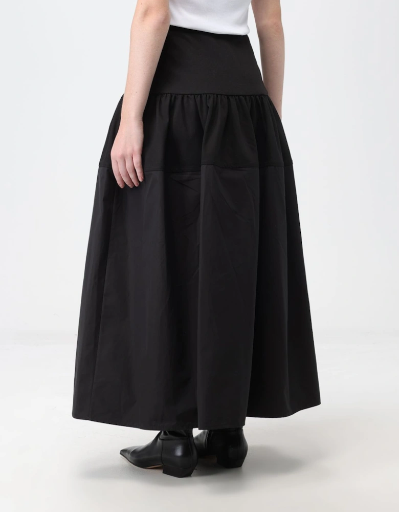 Tiered Midi Skirt Cotton Poplin