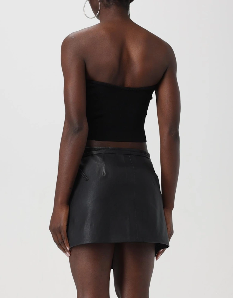 Ribbed Tube Top with Metal Detail