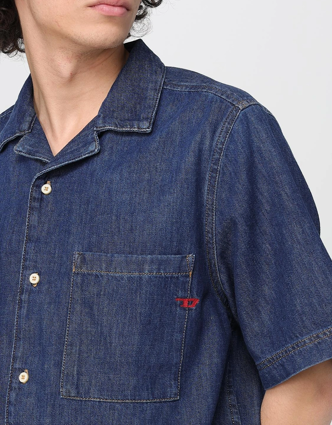 Denim Shirt Short Sleeve Casual