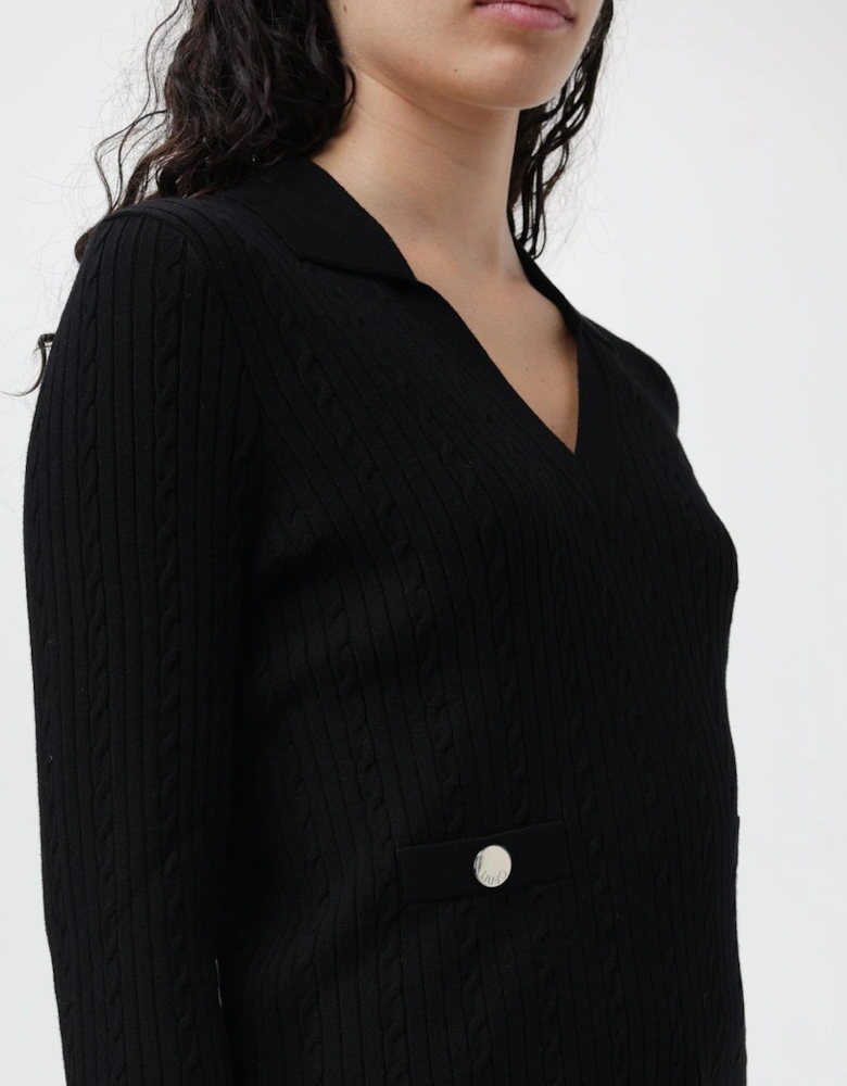 Cable Knit Collared Sweater