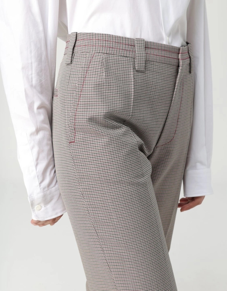 Wide Leg Check Trousers