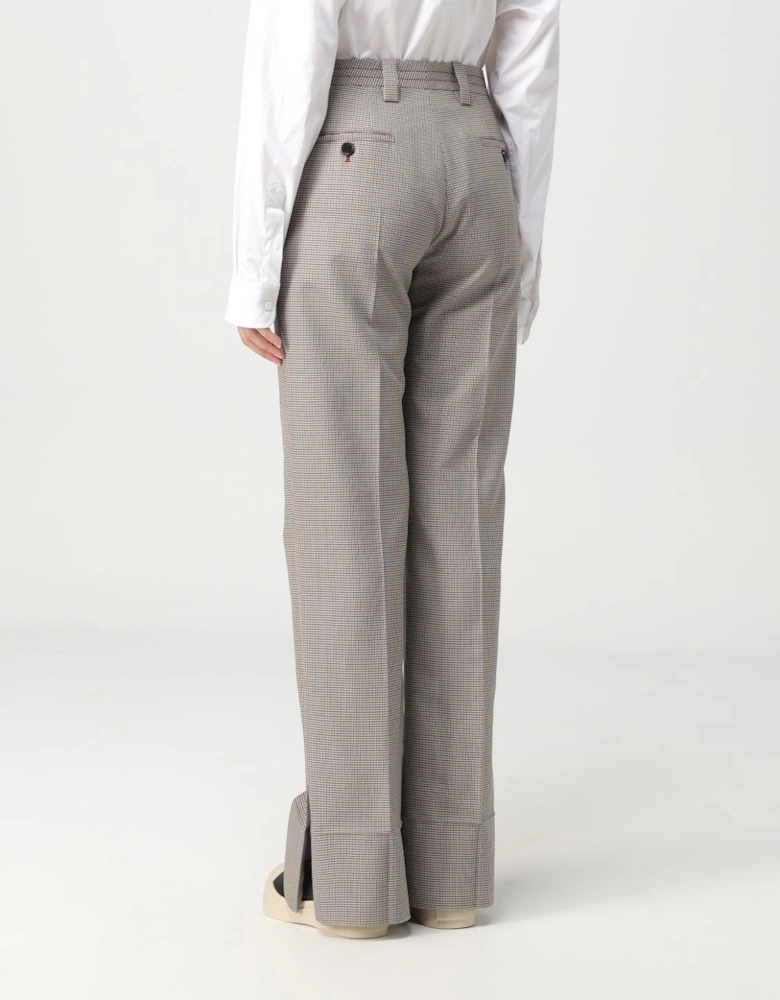 Wide Leg Check Trousers