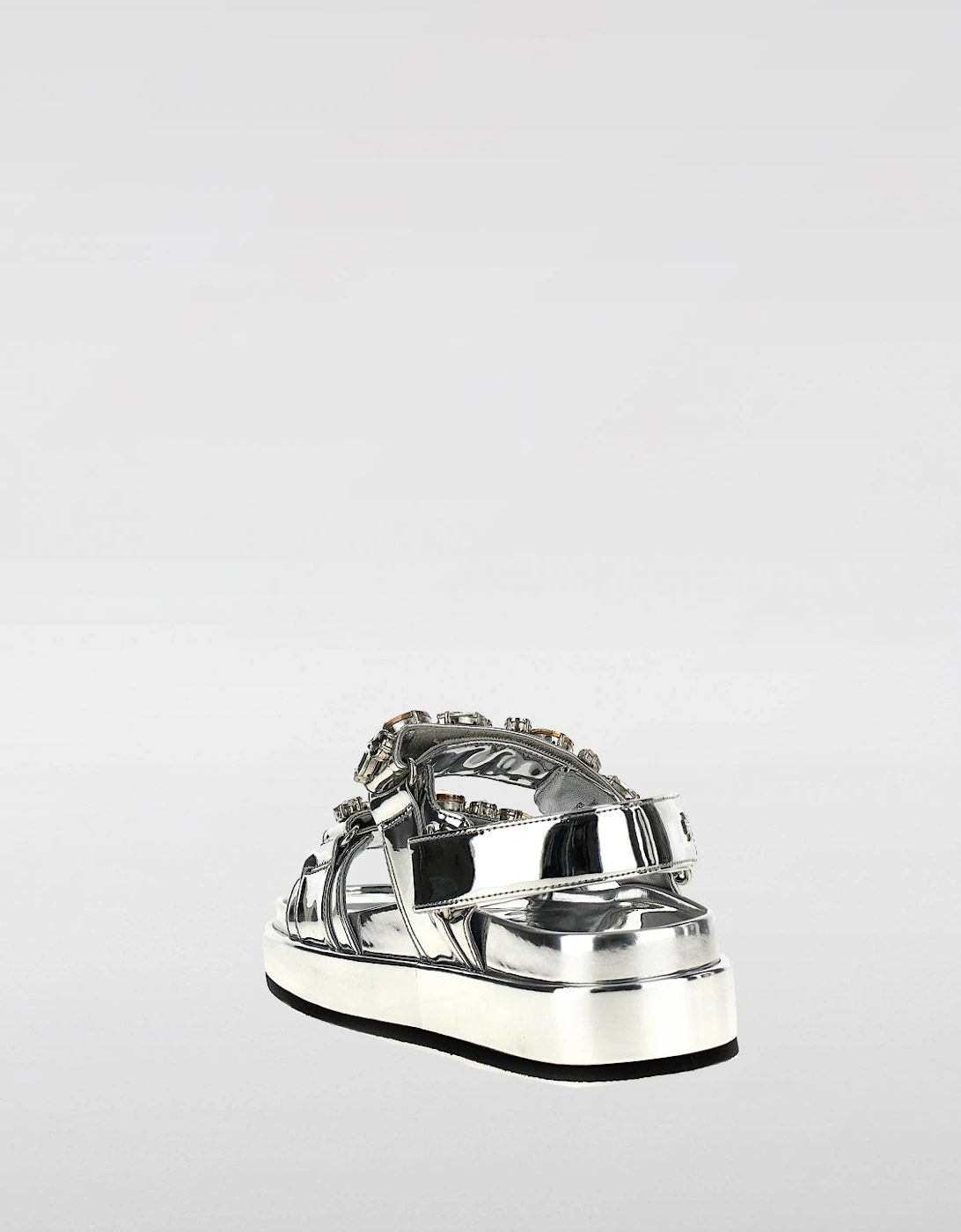 Platform Sandals Crystal Embellishments
