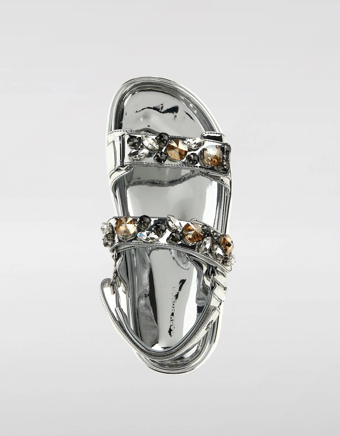 Platform Sandals Crystal Embellishments