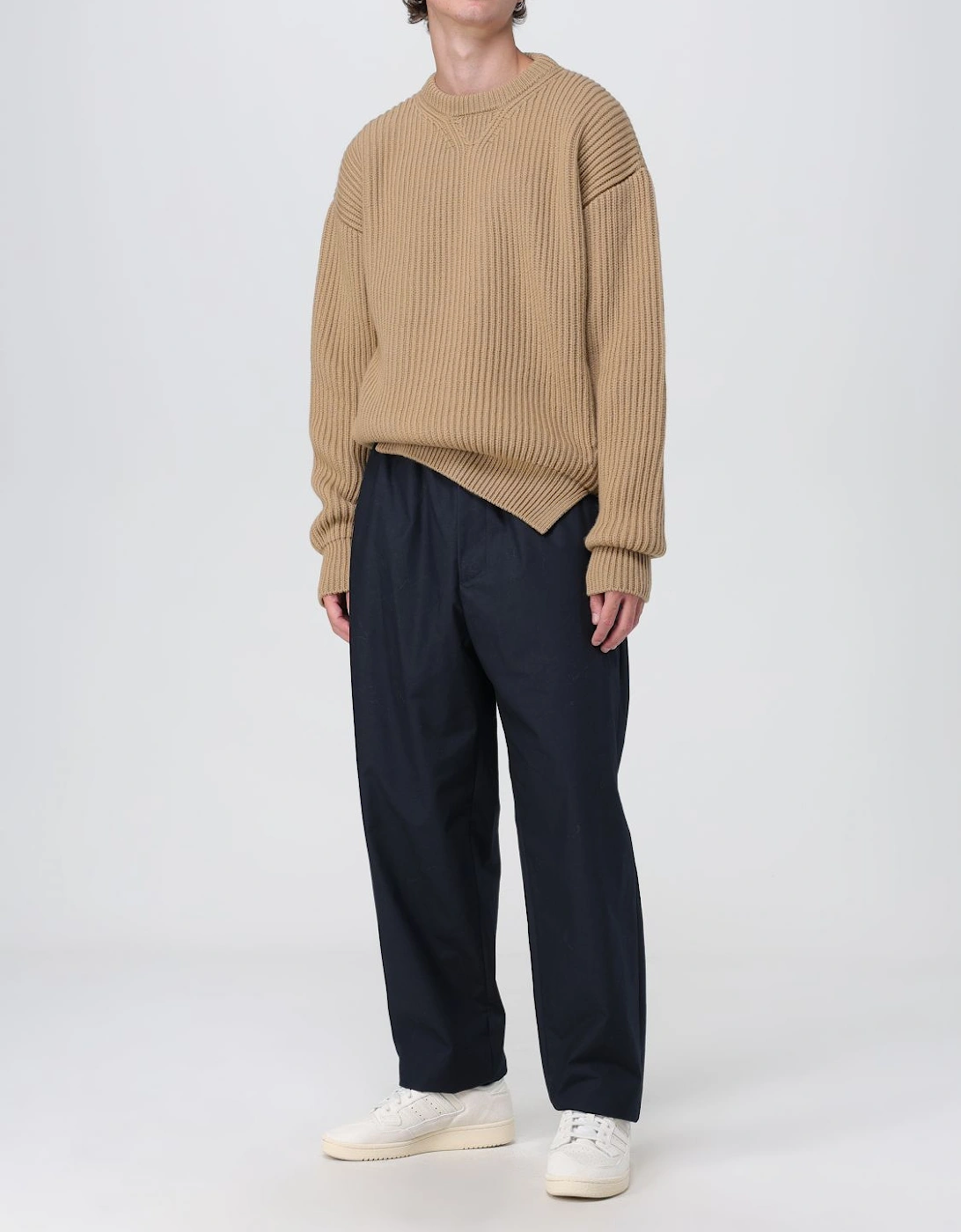 Ribbed Knit Crewneck Sweater