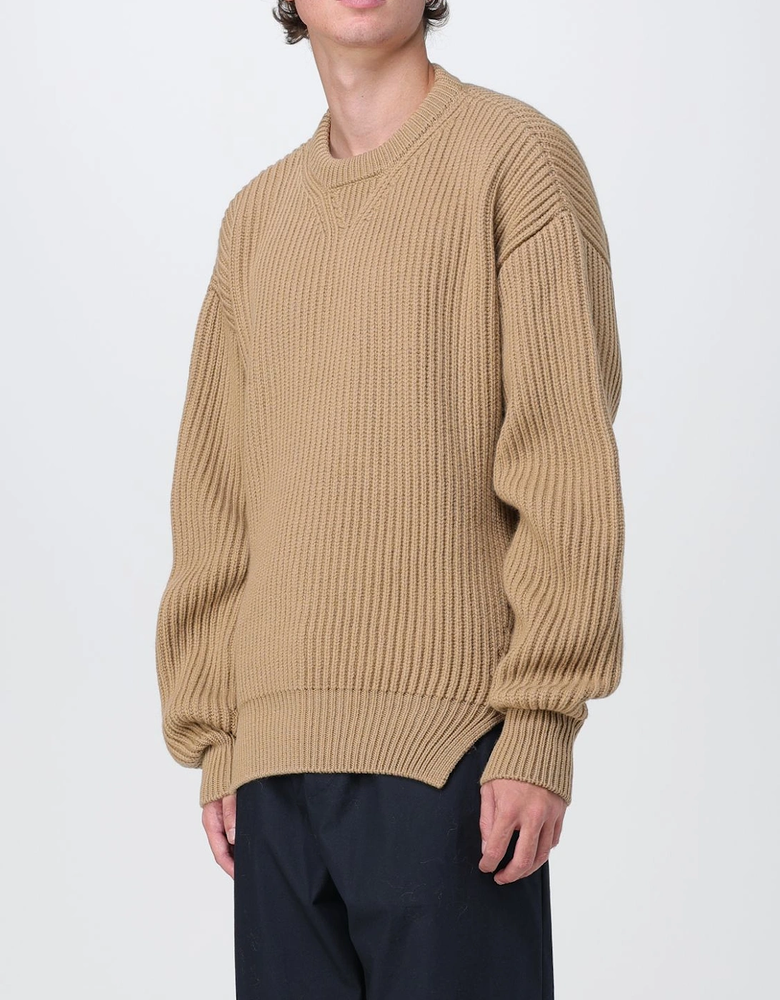 Ribbed Knit Crewneck Sweater