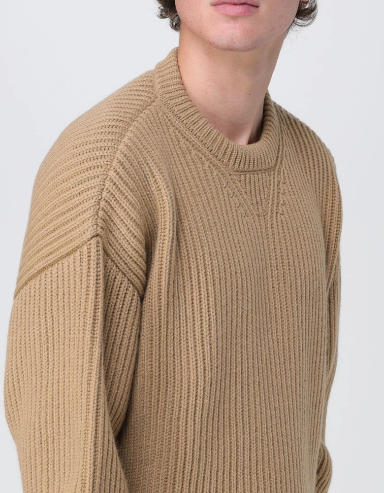 Ribbed Knit Crewneck Sweater