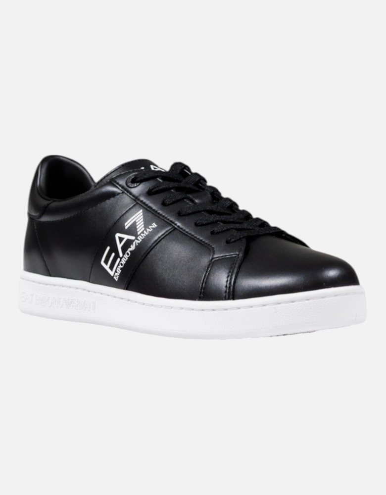 Leather Lace-Up Sneakers with Rubber Sole