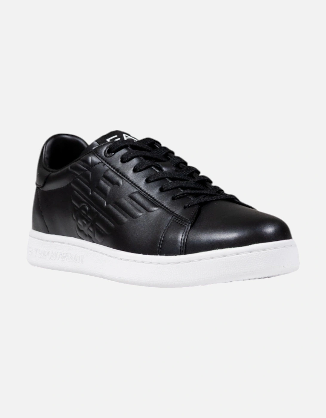 Leather Lace-Up Sneakers with Rubber Sole