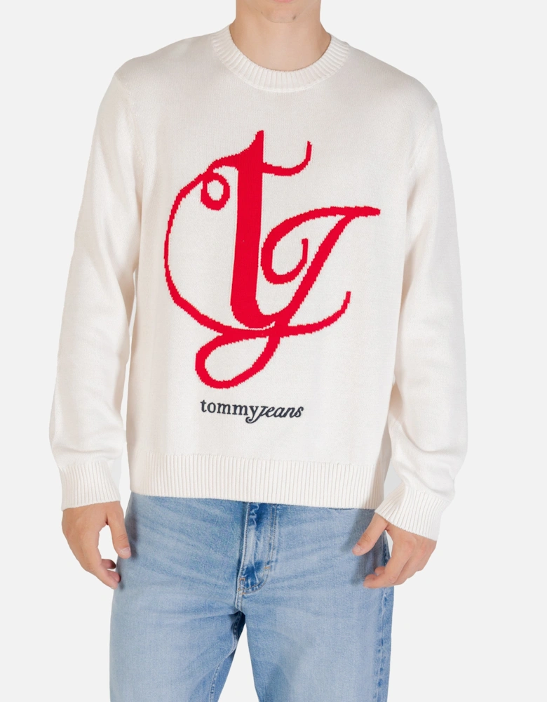 Organic Cotton Printed Knitwear with Round Neck and Long Sleeves