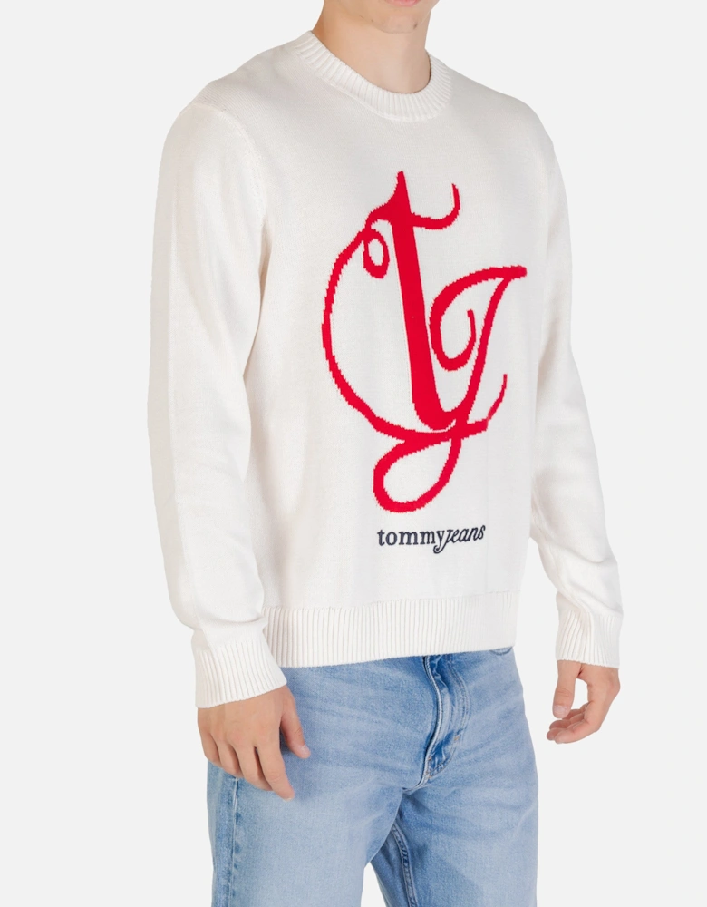 Organic Cotton Printed Knitwear with Round Neck and Long Sleeves