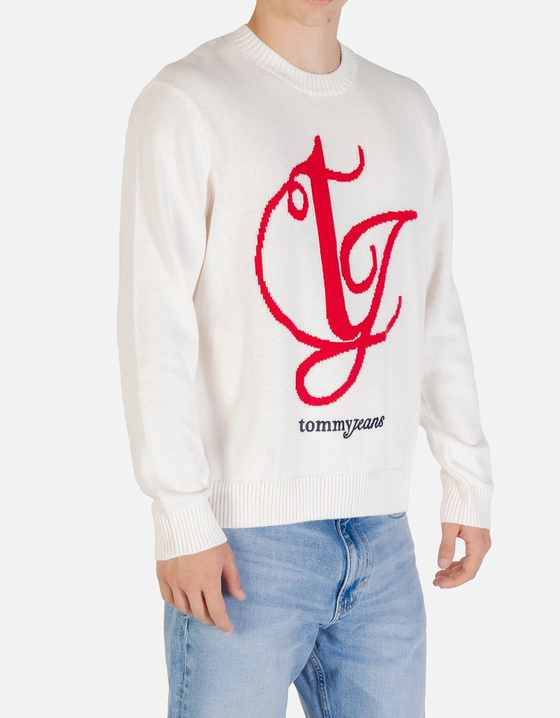 Organic Cotton Printed Knitwear with Round Neck and Long Sleeves