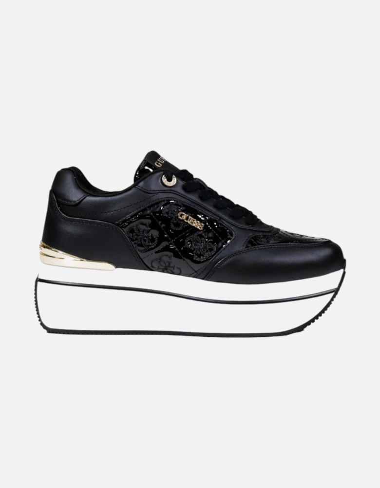 Platform Sporty Lace-Up Sneakers with PU Composition