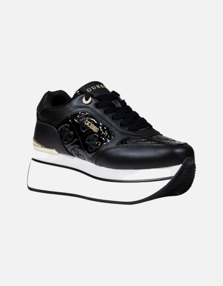 Platform Sporty Lace-Up Sneakers with PU Composition