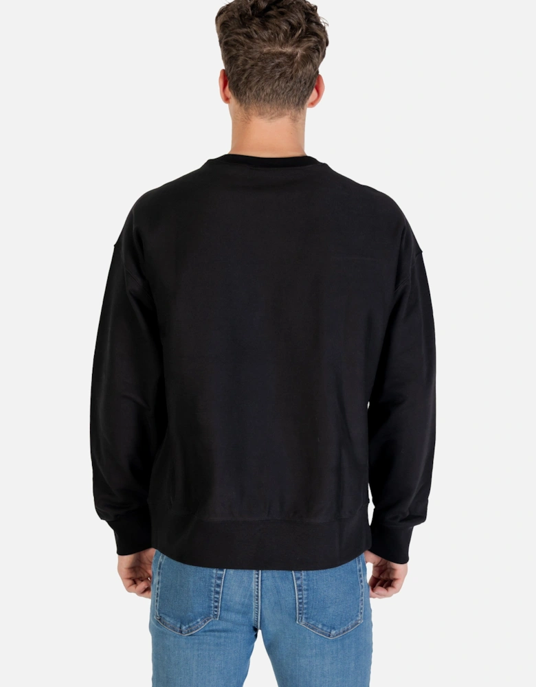 Round Neck Long Sleeve Cotton-Blend Sweatshirt