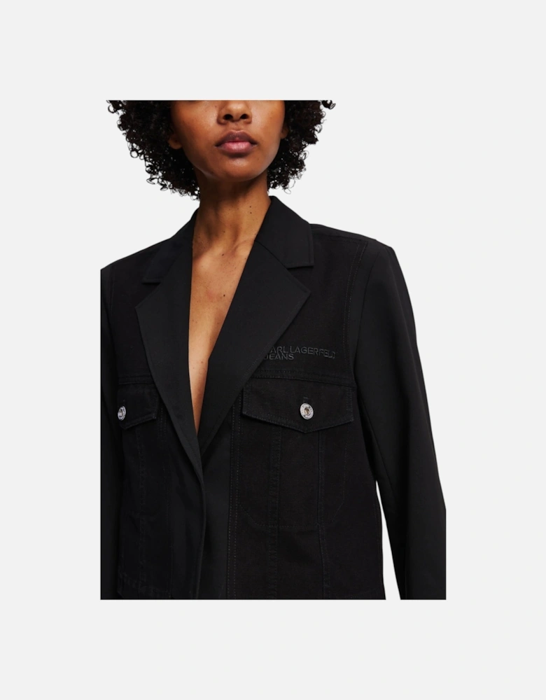 Button Fastening Long Sleeve Blazer