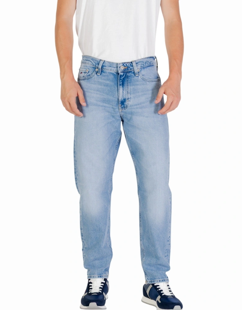 Worn Out Effect Organic Cotton Jeans with Front and Back Pockets