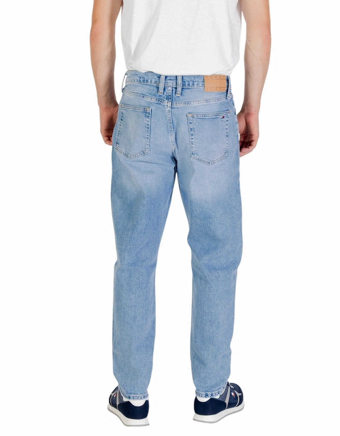 Worn Out Effect Organic Cotton Jeans with Front and Back Pockets
