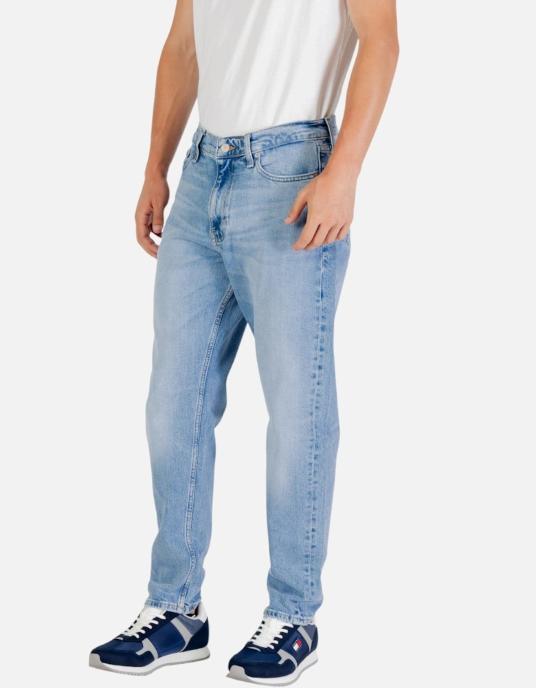 Worn Out Effect Organic Cotton Jeans with Front and Back Pockets