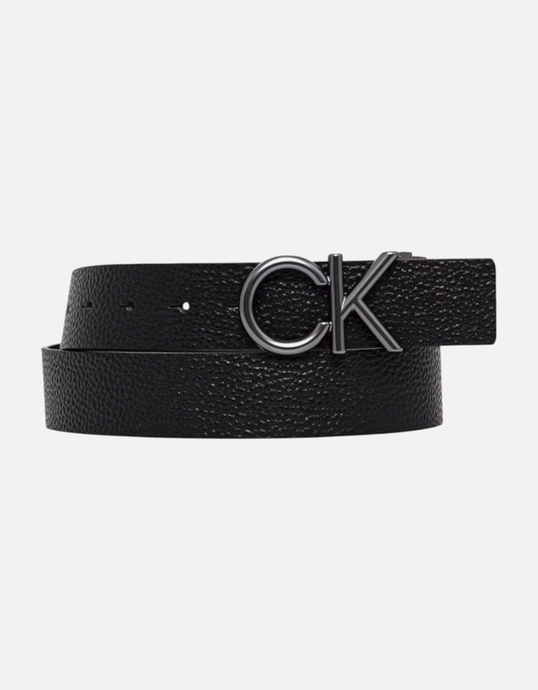 Leather Belt with Polished Buckle