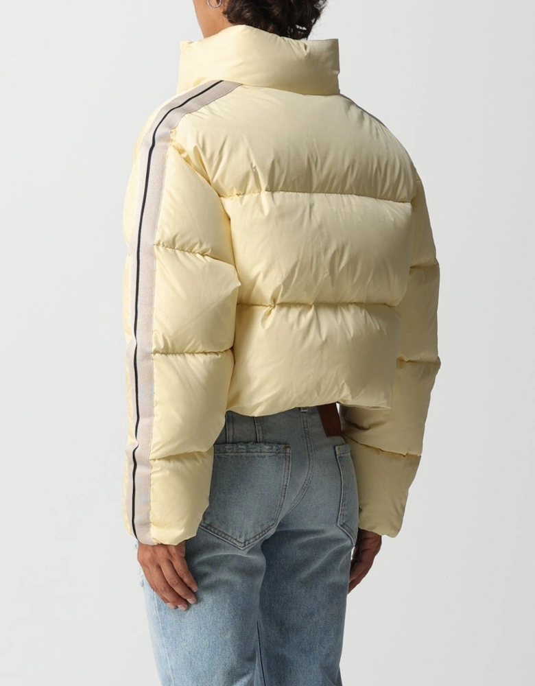 Cropped Puffer Jacket with Stripes