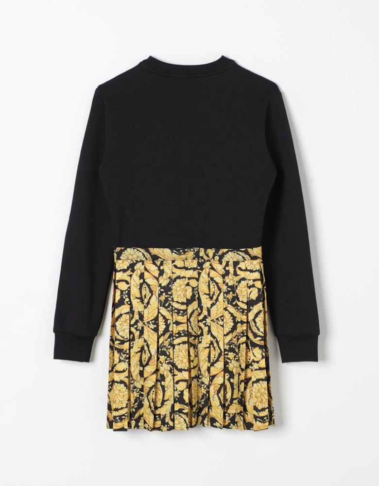 Pleated Skirt Dress Baroque Print