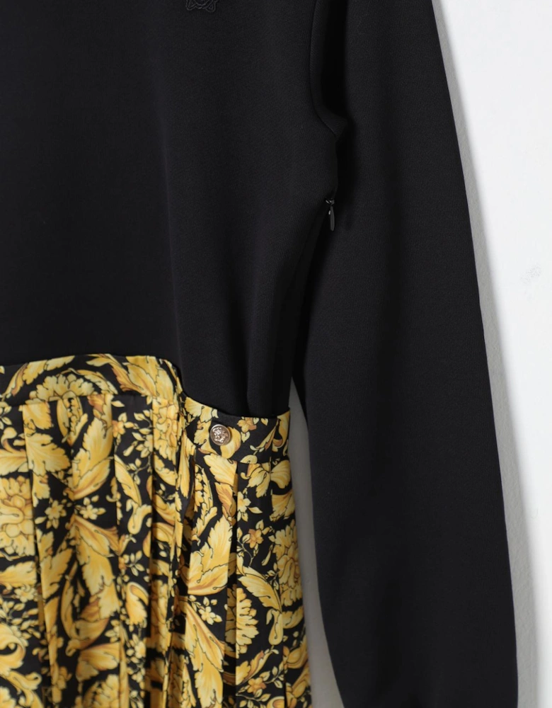Pleated Skirt Dress Baroque Print