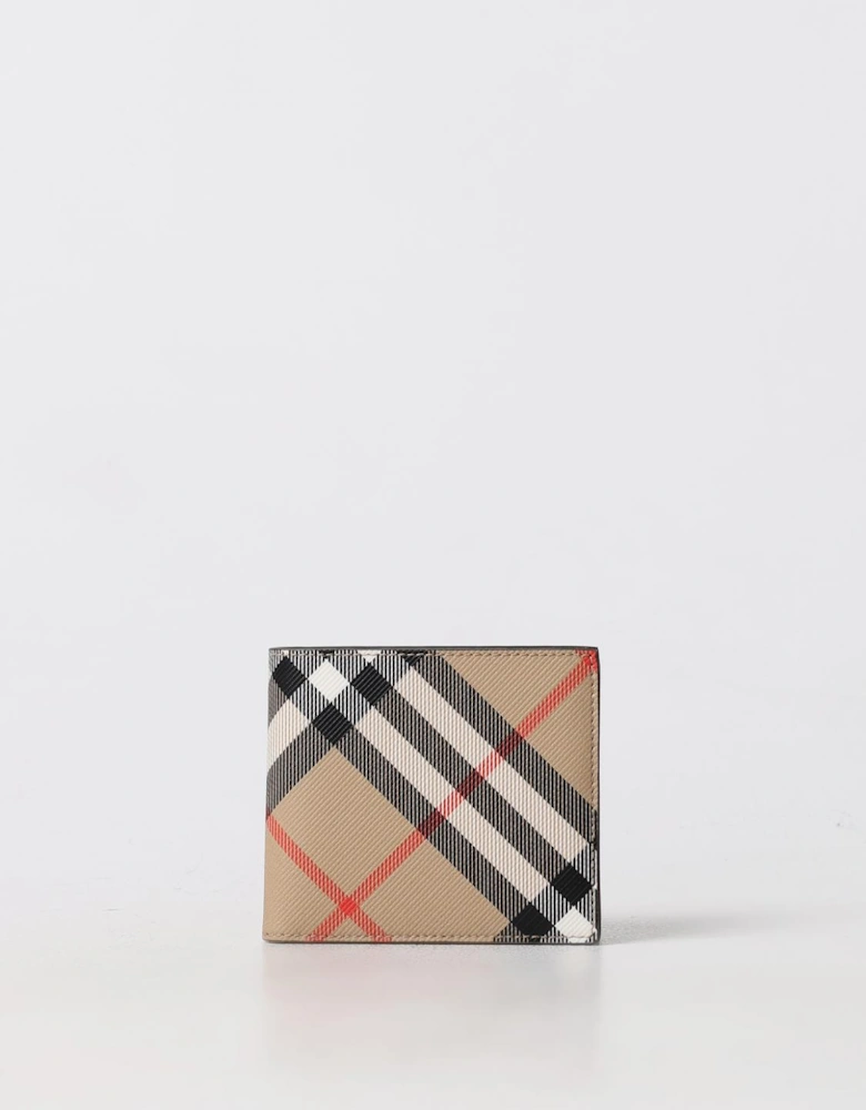 Check Pattern Leather Wallet