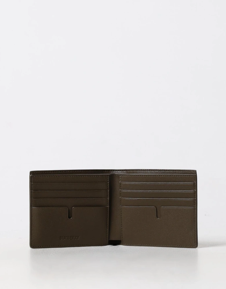 Check Pattern Leather Wallet
