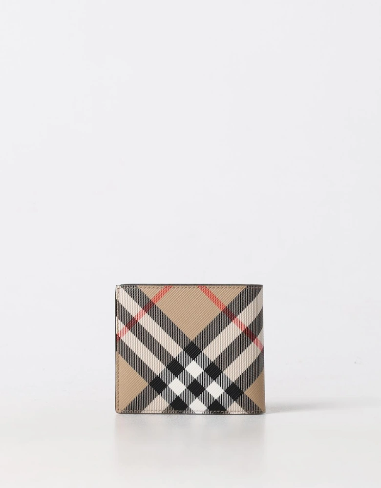 Check Pattern Leather Wallet