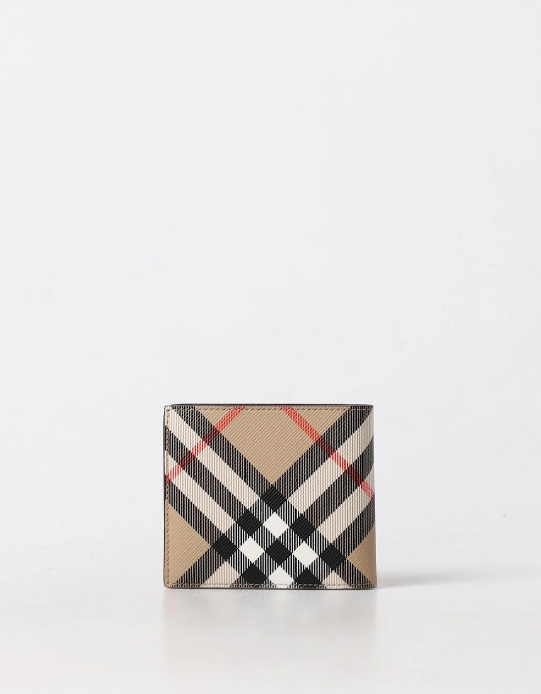 Check Pattern Leather Wallet