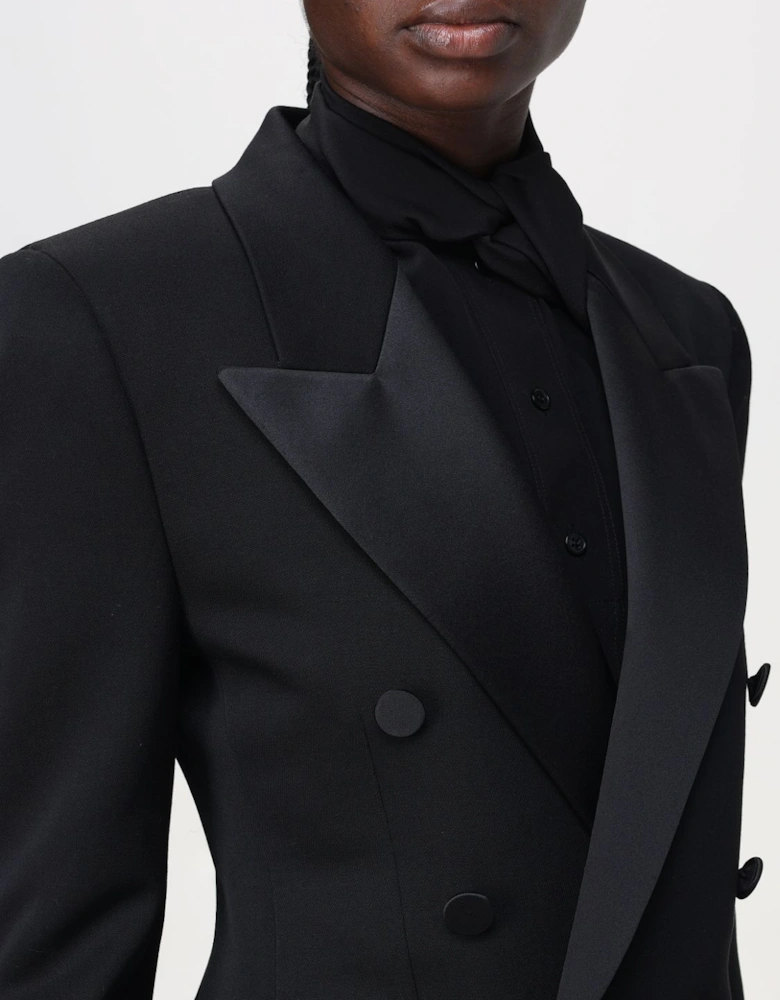 DoubleBreasted SatinLapel Blazer