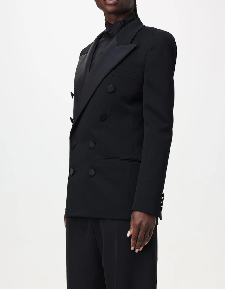 DoubleBreasted SatinLapel Blazer
