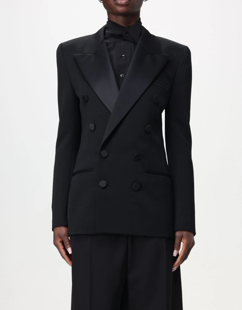 DoubleBreasted SatinLapel Blazer