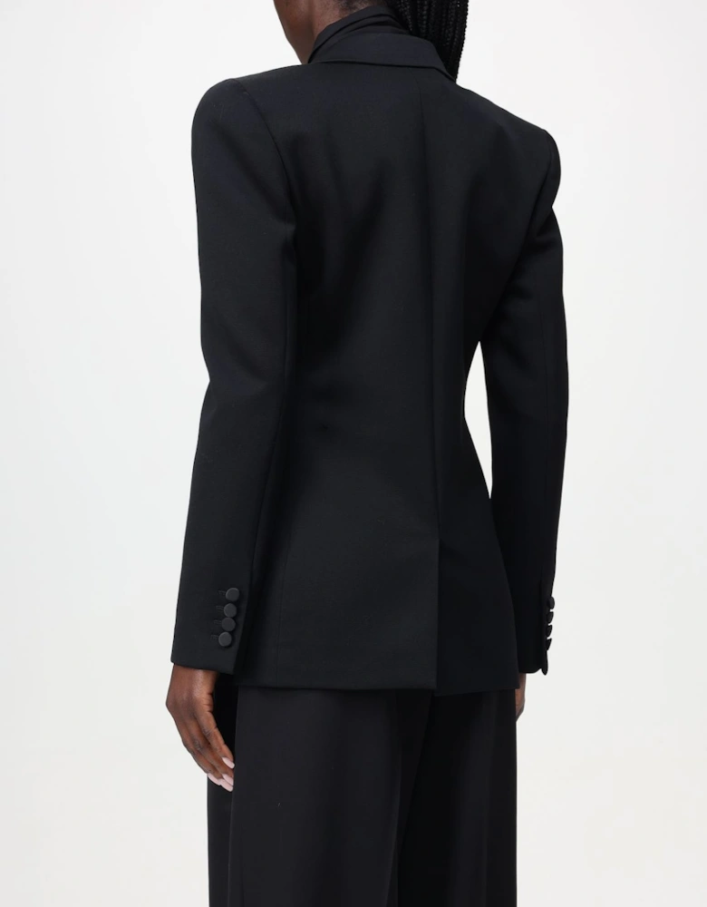 DoubleBreasted SatinLapel Blazer