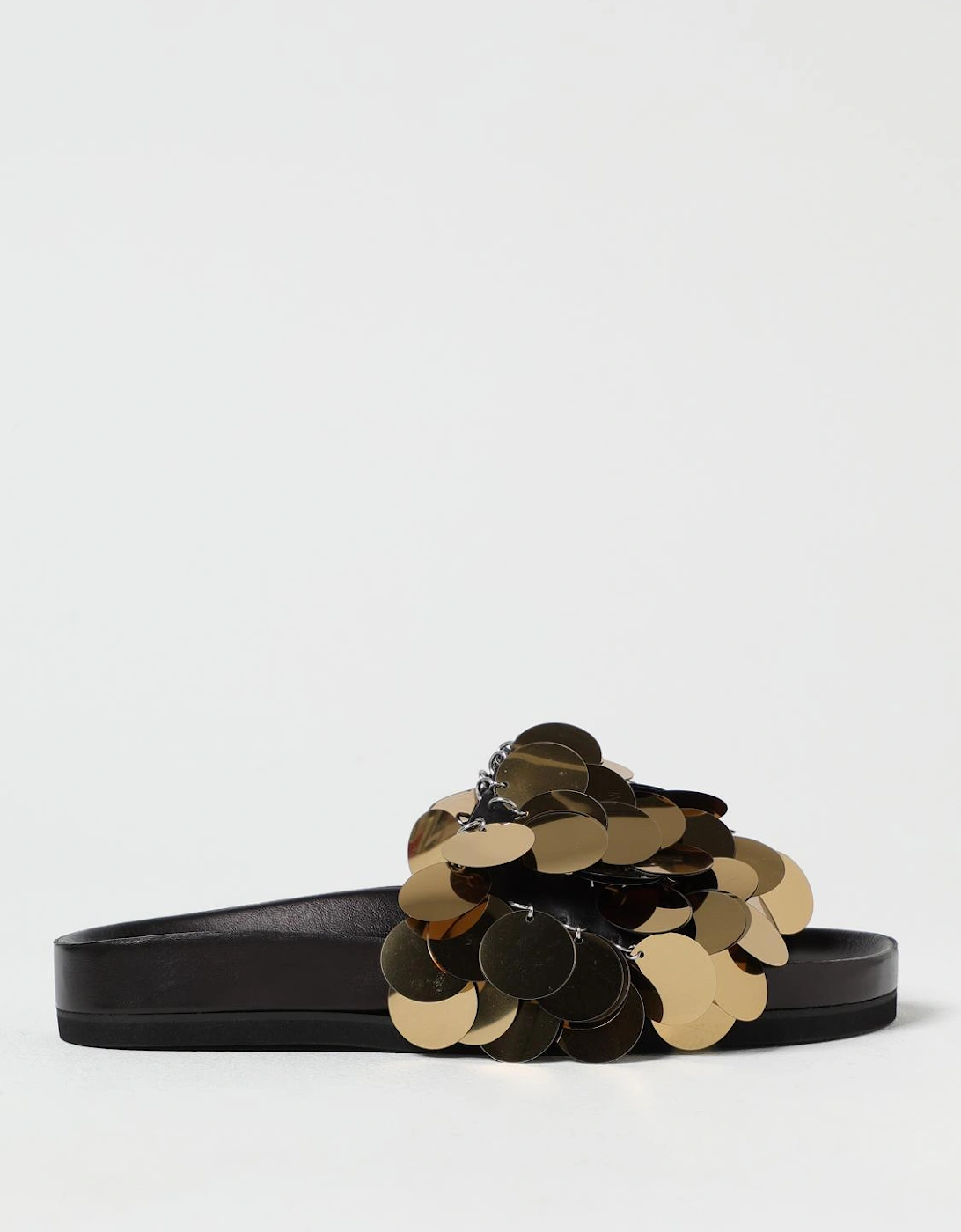 Sequin Embellished Leather Slides, 5 of 4