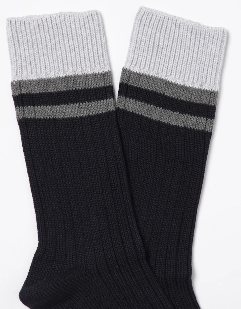 Cashmere Crew Socks Ribbed Design