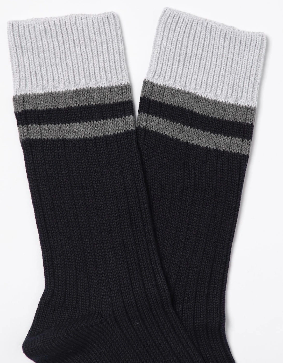 Cashmere Crew Socks Ribbed Design