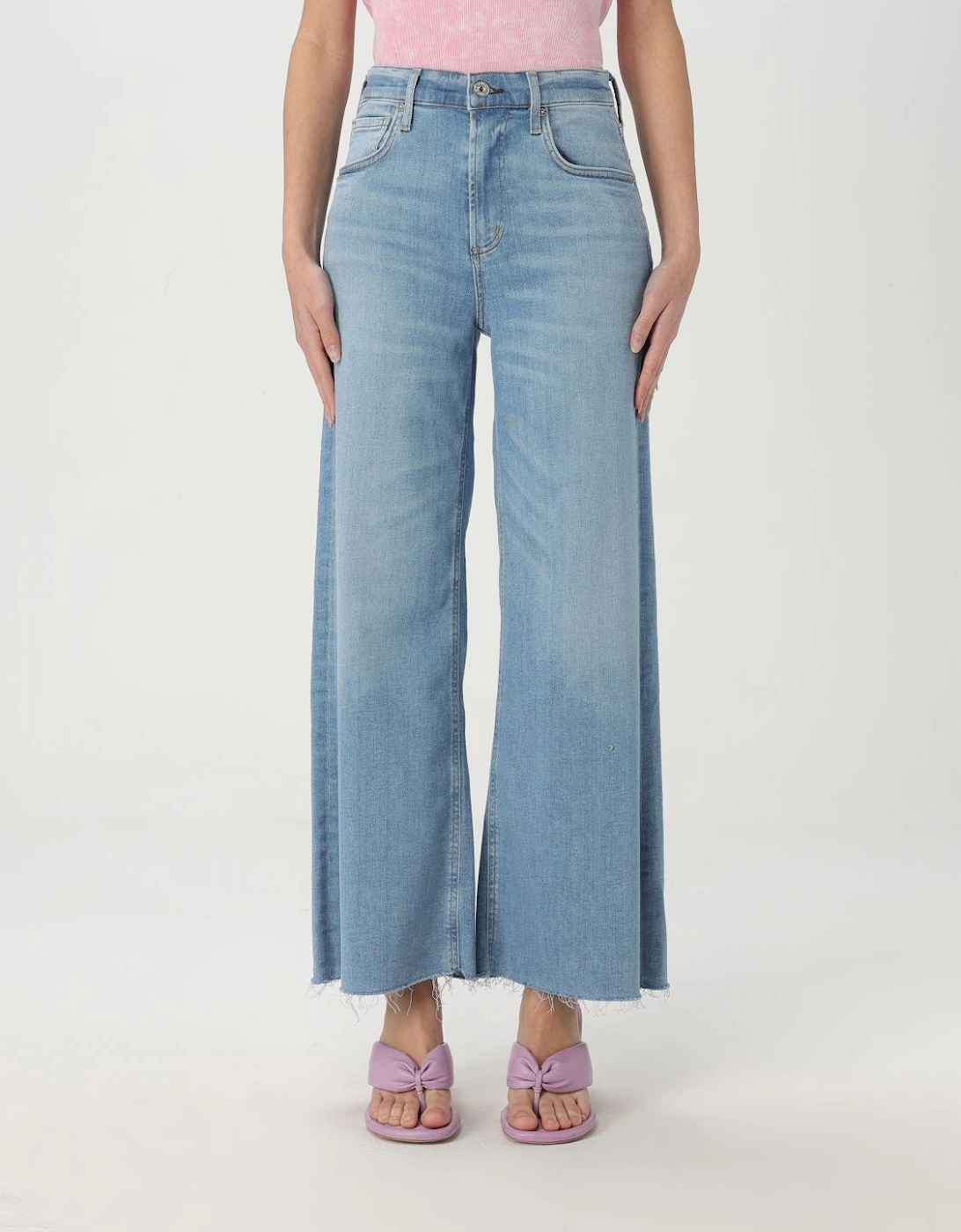Clara Wide Leg Raw Hem Jeans