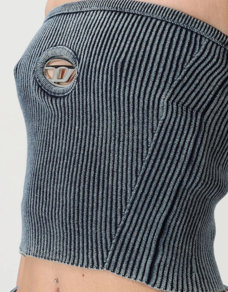 Ribbed Strapless Top CutOut Detail