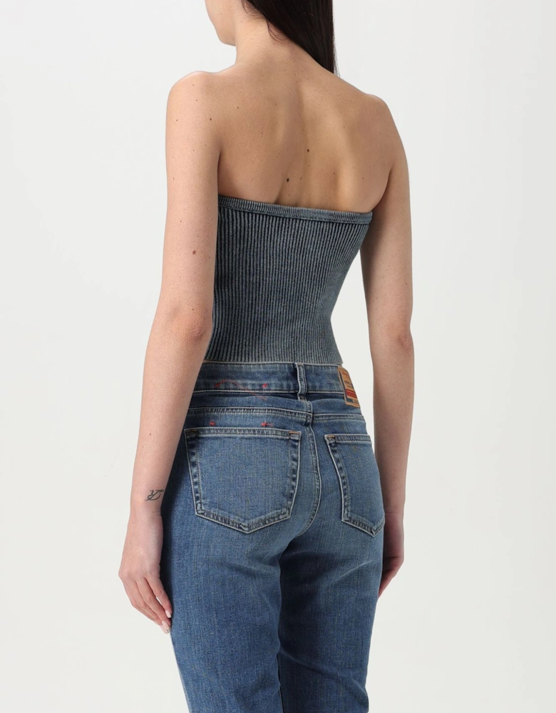 Ribbed Strapless Top CutOut Detail