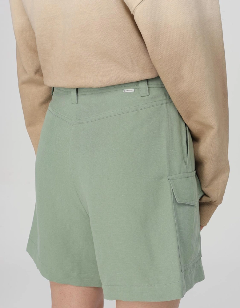 Linen Cargo Shorts with Pockets